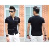 TE3708KDF Korean fashion mens stand collar t-shirt