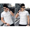 TE3712KDF Korean fashion mens close fitting stand collar t-shirt