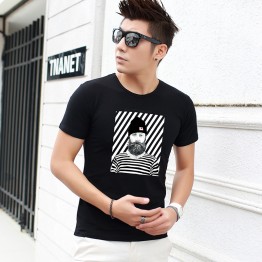 TE5809JXS Korean fashion trendy cartoon print mens t-shirt