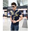 TE9117KDF Chinese style tattoo dragon pattern mens t-shirt