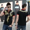 TE9117KDF Chinese style tattoo dragon pattern mens t-shirt