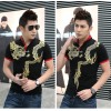 TE9117KDF Chinese style tattoo dragon pattern mens t-shirt