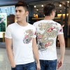 TE9120KDF Chinese style rhinestone dragon pattern mens t-shirt