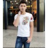 TE9120KDF Chinese style rhinestone dragon pattern mens t-shirt