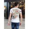 TE9120KDF Chinese style rhinestone dragon pattern mens t-shirt