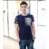 TE9120KDF Chinese style rhinestone dragon pattern mens t-shirt