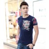 TE9120KDF Chinese style rhinestone dragon pattern mens t-shirt