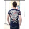 TE9120KDF Chinese style rhinestone dragon pattern mens t-shirt