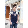 TE9121KDF Chinese style rhinestone dragon head pattern mens t-shirt