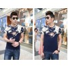 TE9121KDF Chinese style rhinestone dragon head pattern mens t-shirt