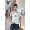 TE9121KDF Chinese style rhinestone dragon head pattern mens t-shirt