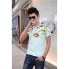 TE9121KDF Chinese style rhinestone dragon head pattern mens t-shirt