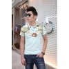 TE9121KDF Chinese style rhinestone dragon head pattern mens t-shirt