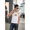 TE9121KDF Chinese style rhinestone dragon head pattern mens t-shirt