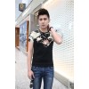 TE9121KDF Chinese style rhinestone dragon head pattern mens t-shirt