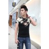 TE9121KDF Chinese style rhinestone dragon head pattern mens t-shirt