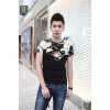 TE9121KDF Chinese style rhinestone dragon head pattern mens t-shirt