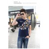 TE9123KDF Chinese style personality cyprinoid pattern mens t-shirt