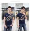 TE9123KDF Chinese style personality cyprinoid pattern mens t-shirt