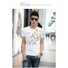 TE9123KDF Chinese style personality cyprinoid pattern mens t-shirt