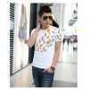 TE9123KDF Chinese style personality cyprinoid pattern mens t-shirt