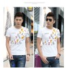 TE9123KDF Chinese style personality cyprinoid pattern mens t-shirt