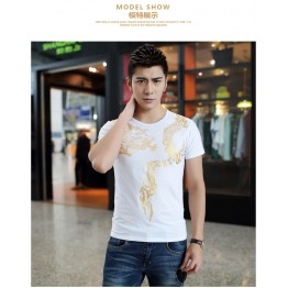 TE9130KDF Chinese style dragon tattoo print mens t-shirt