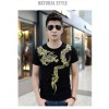 TE9130KDF Chinese style dragon tattoo print mens t-shirt