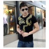 TE9130KDF Chinese style dragon tattoo print mens t-shirt