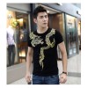 TE9130KDF Chinese style dragon tattoo print mens t-shirt
