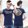 TE9134KDF Chinese style gilding tight head pattern mens t-shirt