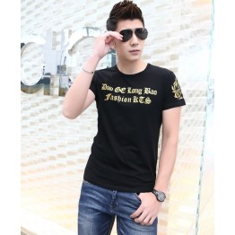 TE9134KDF Chinese style gilding tight head pattern mens t-shirt