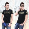 TE9134KDF Chinese style gilding tight head pattern mens t-shirt