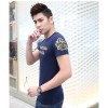 TE9134KDF Chinese style gilding tight head pattern mens t-shirt