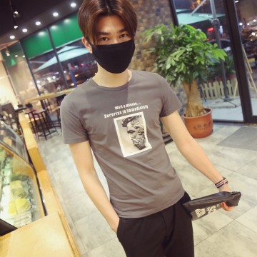 TE9209WNNZ Korean fashion print casual mens t-shirt