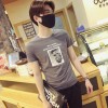 TE9209WNNZ Korean fashion print casual mens t-shirt