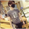 TE9209WNNZ Korean fashion print casual mens t-shirt