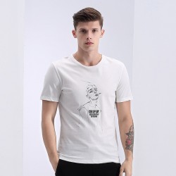 TE1624LDZ New style casual print slim men short sleeve t-shirt