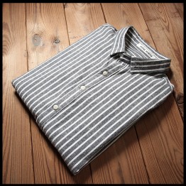 TEC210WLHY Stripes slim trendy men long sleeve shirt