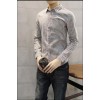 TEC210WLHY Stripes slim trendy men long sleeve shirt