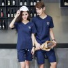 TED128SBL New style v neck lovers short sleeve tracksuit