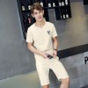 TED128SBL New style v neck lovers short sleeve tracksuit