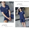 TED128SBL New style v neck lovers short sleeve tracksuit