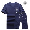 TED128SBL New style v neck lovers short sleeve tracksuit