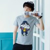 TET352WLHY Japanese cartoon applique hot sale slim men t-shirt