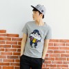 TET352WLHY Japanese cartoon applique hot sale slim men t-shirt