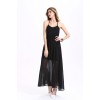 TE2098OMSS Europe fashion sexy backless lacing halter chiffon maxi dress