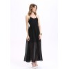 TE2098OMSS Europe fashion sexy backless lacing halter chiffon maxi dress