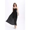 TE2098OMSS Europe fashion sexy backless lacing halter chiffon maxi dress