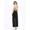 TE2098OMSS Europe fashion sexy backless lacing halter chiffon maxi dress